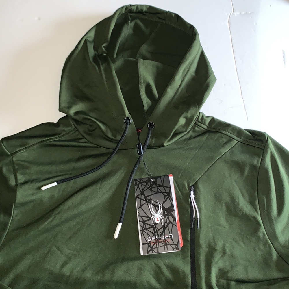 Men’s SPYDER ACTIVE olive pullover hoodie - Picture 4 of 7
